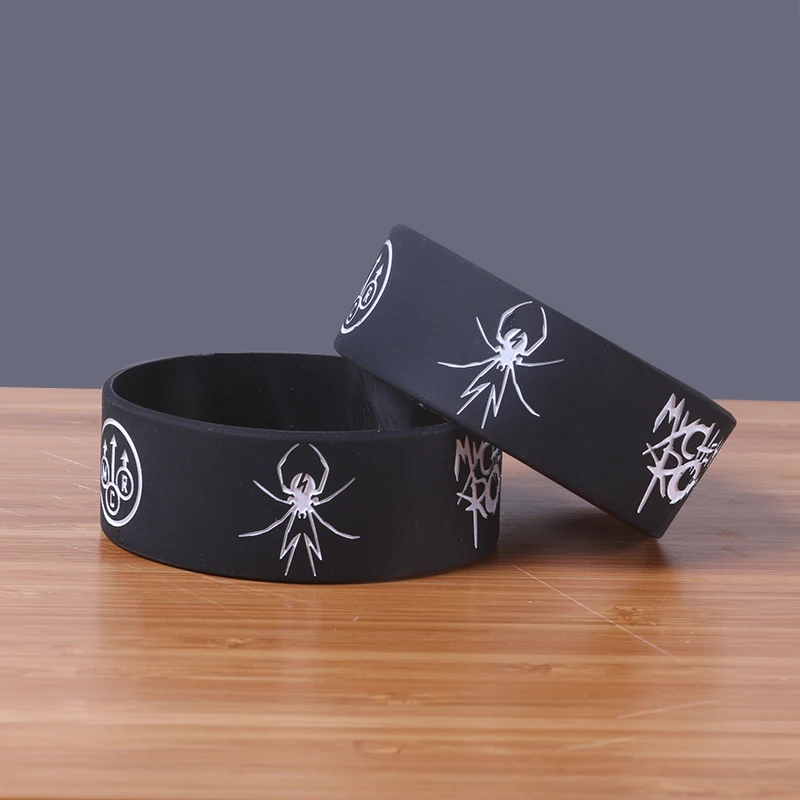 High Quality My Chemical Romance Rock Band Wide Version Silicone High Quality My Chemical Romance Rock Band Wide Version Silicone Bracelets Hiphop Silicon Bileklik Trendy Wristband Clic