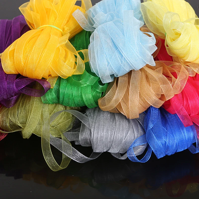 

6MM 20Yard Long Pretty Organza Ribbon Wedding Party Decoration Invitation Card Gift Wrapping Scrapbooking Supplies Riband