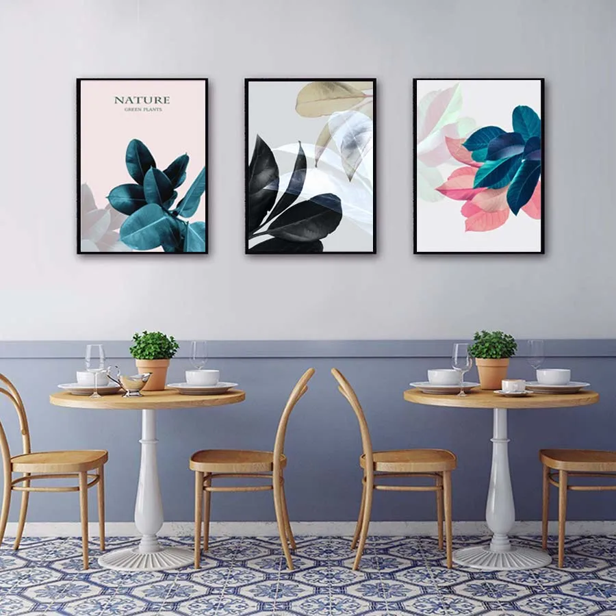 Nature Green Plants Color Leaves Nordic Landscape Poster&Print Wall Picture For Living Room Canvas Painting Art Mural Home Decor (4)
