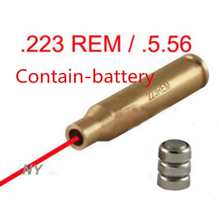 CAL. 223 REM Red Dot лазерный прицел Sighter картридж медный Латунный цилиндрический диаметр - Цвет: Цвет: желтый