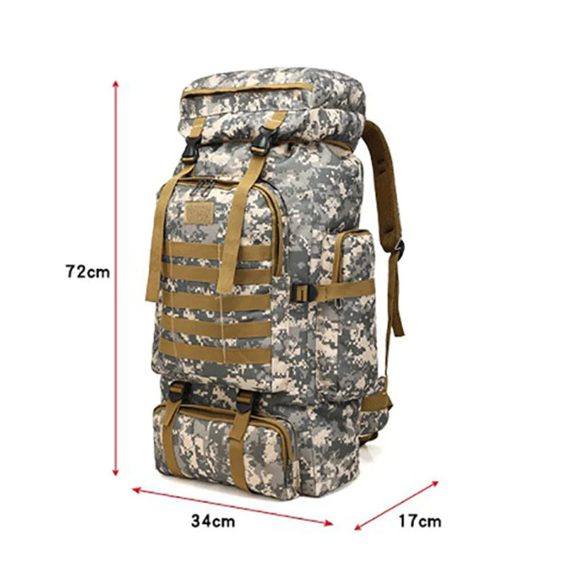 80L Arrmy стиль водонепроницаемый альпинистский походный Военный Тактический Рюкзак Сумка для кемпинга альпинизма Открытый Спорт Molle 3P сумка