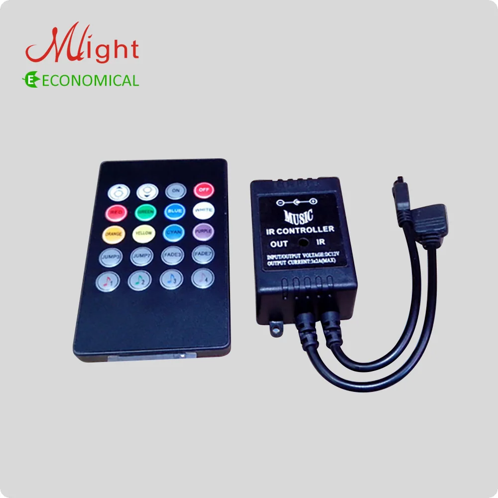 12V Music Controller for SMD 3528 5050 RGB LED SMD Strip Lights 24 Keys RGB Remote IR Controller