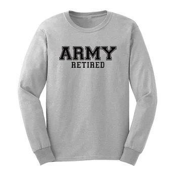 

Loo Show Mens Army Retired Long Sleeve Adult T-Shirts Casual Men Tee
