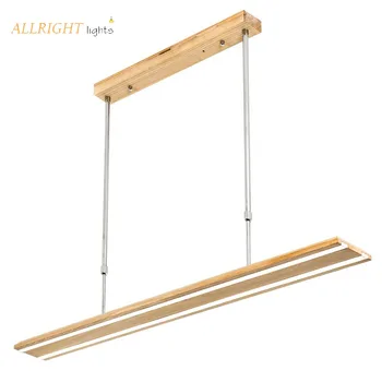 

Nordice long wood hanging lamp 50W acrylic shade natural/cherry color for living room bedroom dinning room