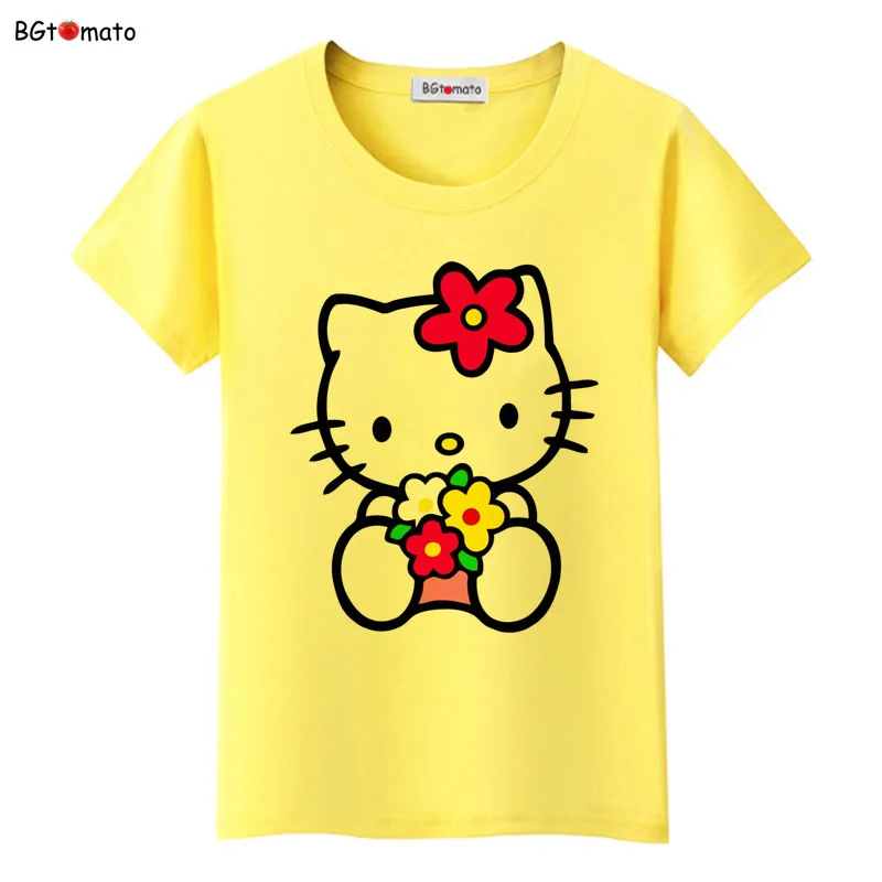 BGtomato Купидон hello kitty мультфильм футболка женская модная популярная футболка бренд хорошее качество удобные мягкие футболки - Цвет: 7