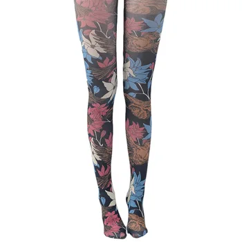 

spring thin stockings vintage bird/leaf pattern Tights High-quality black Silk stockings shaping leggin 1 order=1pc