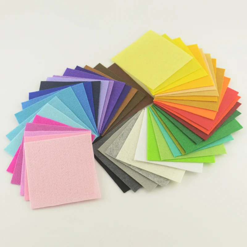 

Booksew Polyester Felt Fabric pack Thickness 1mm Mix 20 Colors/lot 10cmx10cm each Cloth DIY Handmade Sewing Home Decor Material