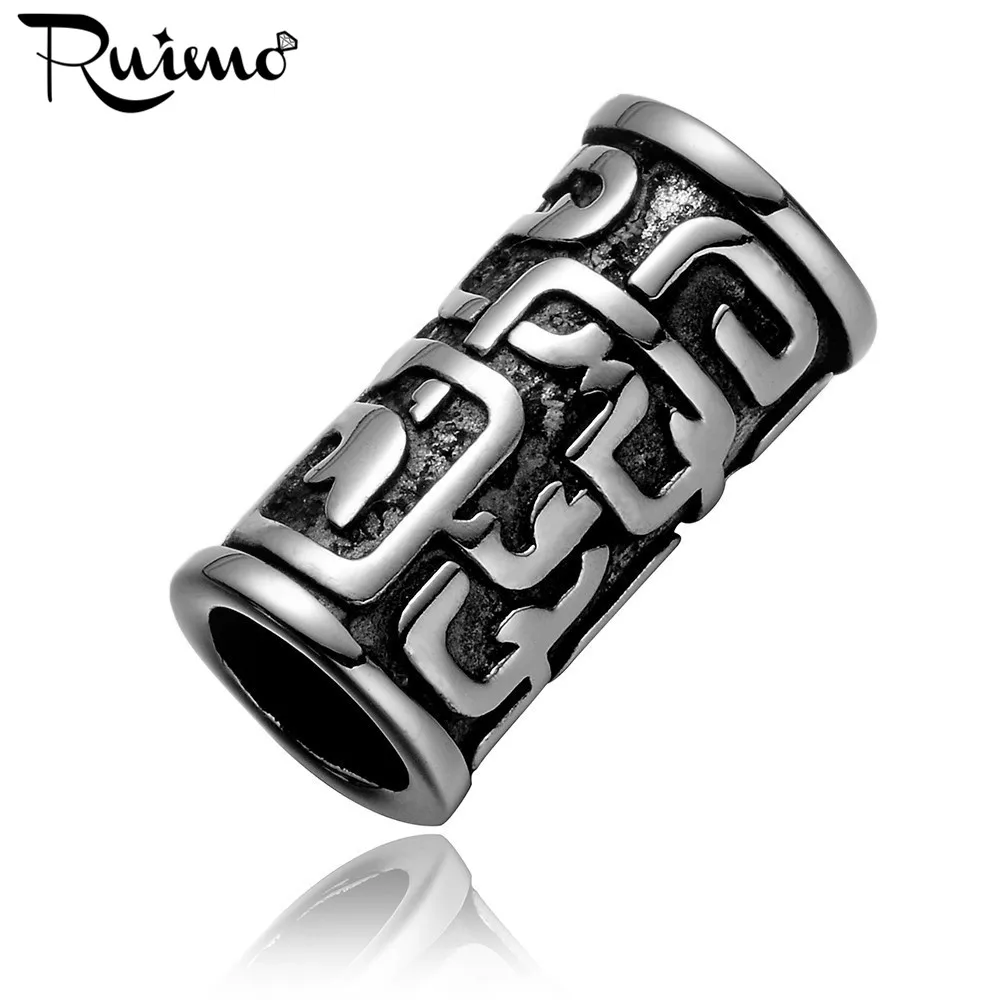 

RUIMO Polished 316L Stainless Steel Cylinder Beads 8mm Big Hole Beads For Bracelet Jewelry Making Dreadlock Beads Accessories
