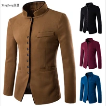 XingDeng Fall 2018 men Chinese suits jackets Blazer For Quality Blazers Slim Fit cotton top Coat Costume Homme clothing