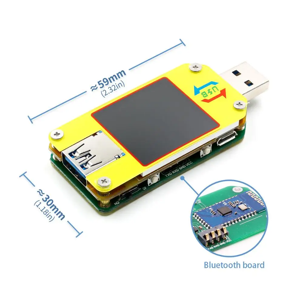 UM34 UM34C Для APP USB 3,0 Тип-C DC Вольтметр Амперметр Напряжение измеритель тока, для батареи зарядки измерения Кабельный тестер сопротивления - Цвет: UM34C