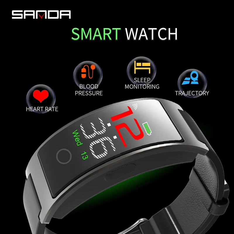 

Smart Watch with 0.96" Liquid Crystal Screen Heart Rate Monitor Dynamic Sports Tracker Sleep Monitor Smartwatch for IOS Android
