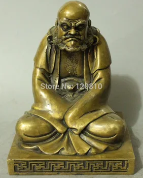 

10"Chinese Bronze Buddhism Arhat Seat Damo Bodhidharma Dharma Buddha Base Statue