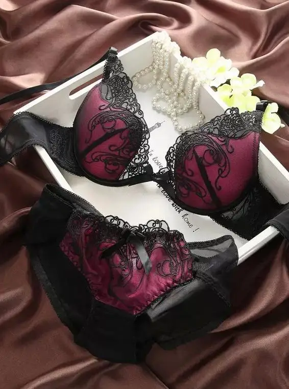 Sexy Women Lace Lingerie Sets Of Underwear Temptation Push-up Bra Erotic Conjunto Ropa Interior Mujer New Winter CG72 | Женская одежда