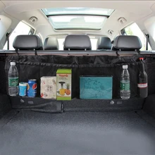 Organizador tronco do carro banco traseiro saco de armazenamento net para jeep renegado wrangler jk jl grand cherokee compass mni cooper r56 r50 r53