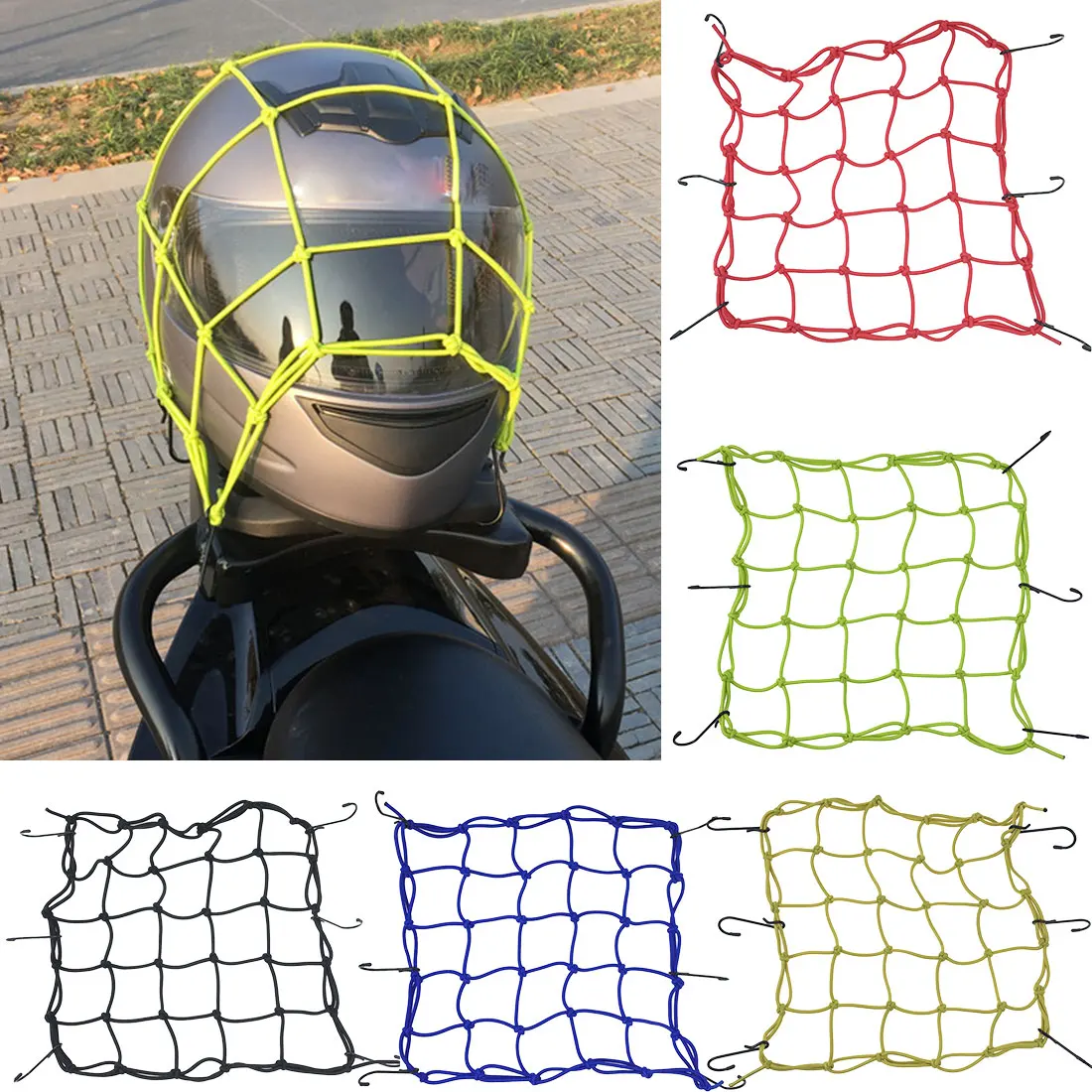Hot New MTB Bicycle Cargo Net Elastic Bike Luggage Rope Fixed Helmet