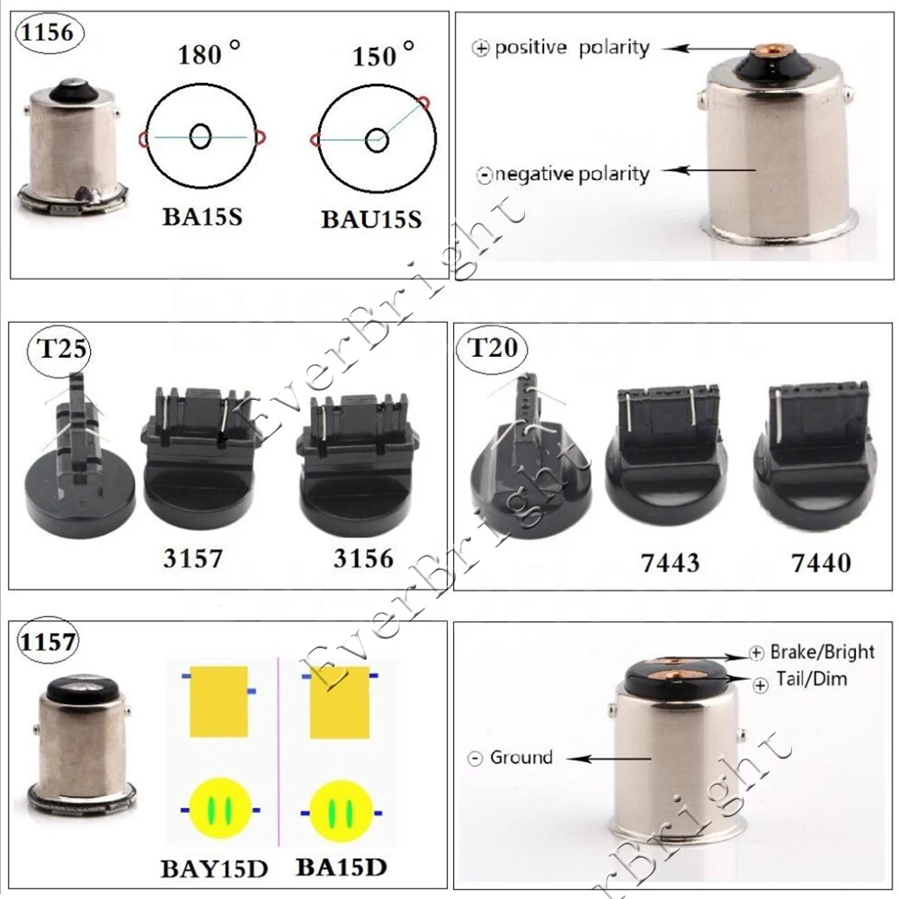 2X Canbus No Error T20 7440 7443 4014 45 SMD 3156 3157 Янтарный Красный Белый Автомобильный светодиодный светильник с сигналом поворота парковочный обратный резервный светильник