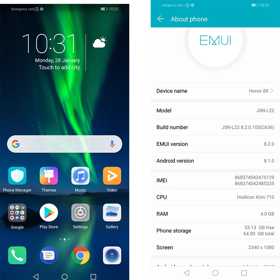 Оригинал Honor 8X MAX Смартфон Snapdragon 636 Android 8 1 6 ГБ ОЗУ 64 Гб ПЗУ экран 7 12 дюйма сканер