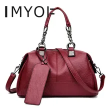 IMYOK, модные дизайнерские женские сумки, женские сумки из натуральной кожи, дамская сумка на плечо, дамская сумка Boston, сумки-тоут, sac, основная женская сумка