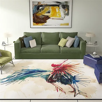 

Artistic Individuality Painting Rooster Parlor Living Room Decorative Carpet Floor Door Yoga Mat Pad Bathroom Kitchen Area Rug