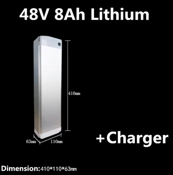 

E-bike lithium battery pack 48V 8Ah bicycle carrier type portbable battery for electric scooter mountain bike +2A charger