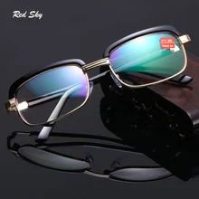 Металлические очки для чтения с полуоправой,, женские, мужские, анти-синий светильник полимерная линза, очки для чтения по рецепту+ 1,0+ 1,5+ 2,0+ 2,5