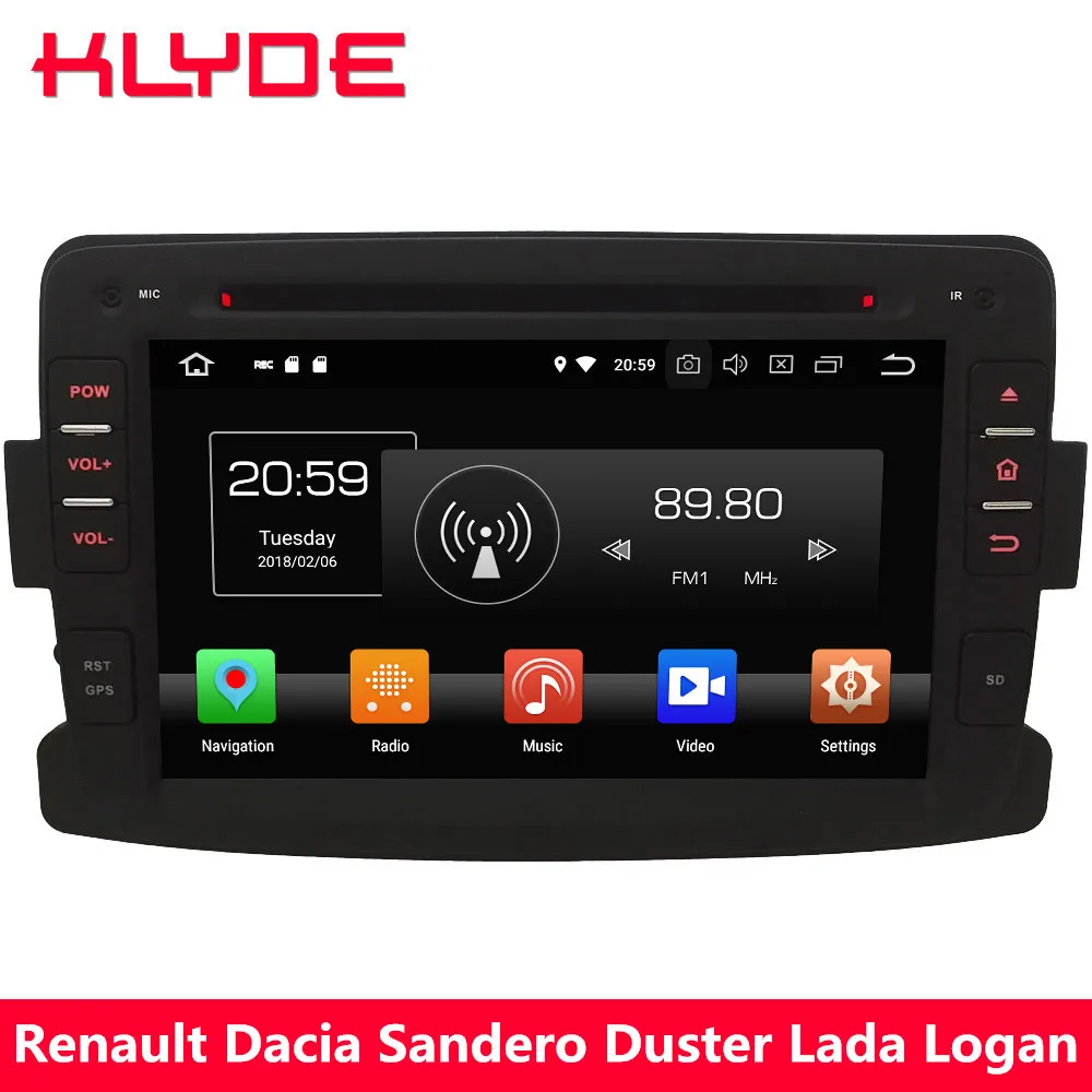 

KLYDE 7" 4G Android 8 Octa Core 4GB RAM 32GB ROM Car DVD Player Radio For Renault Dacia Sandero Duster Captur Logan 2 2012-2016