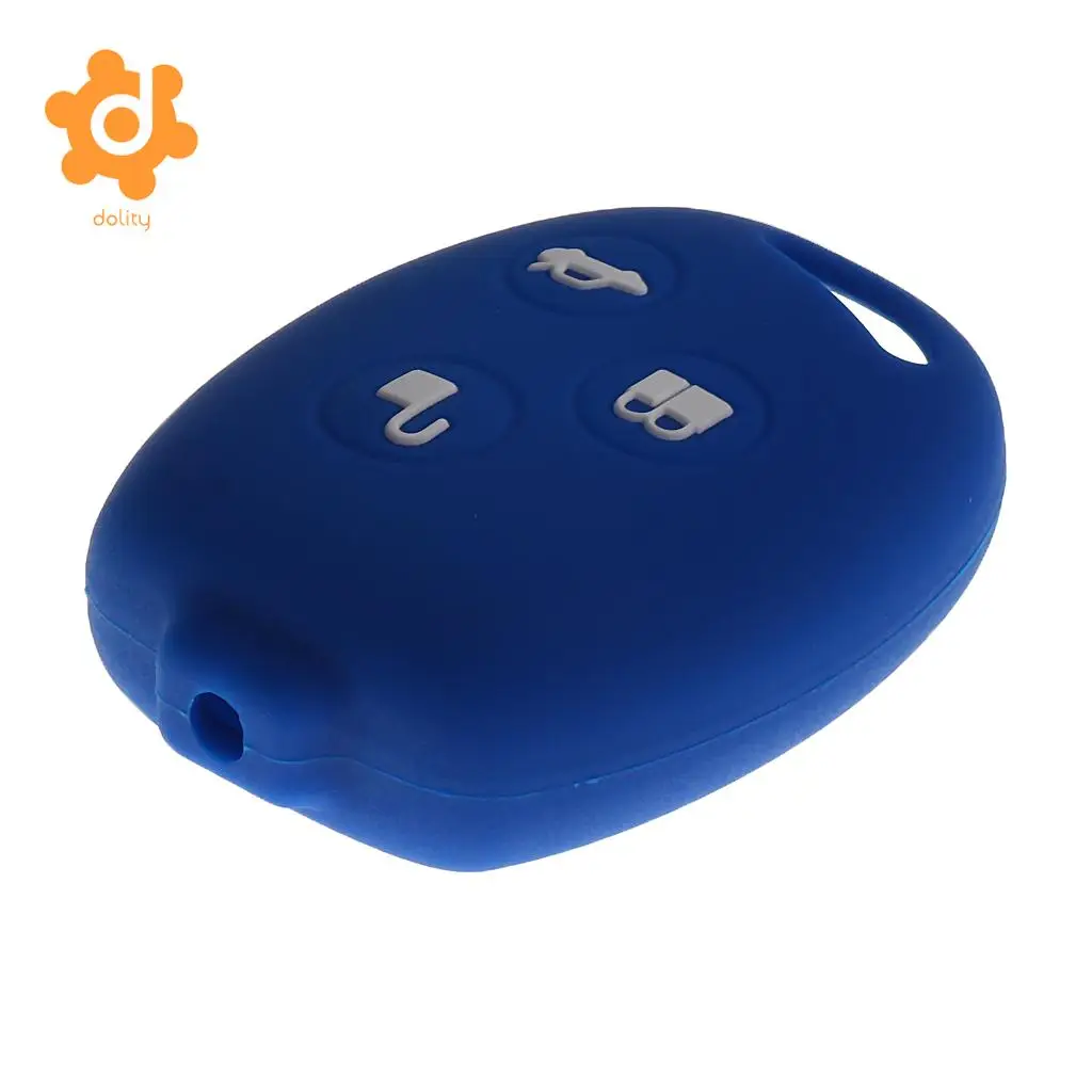 Car Key Shell Fob Case Cover Protector KP-102 for Ford Fiesta Blue+White