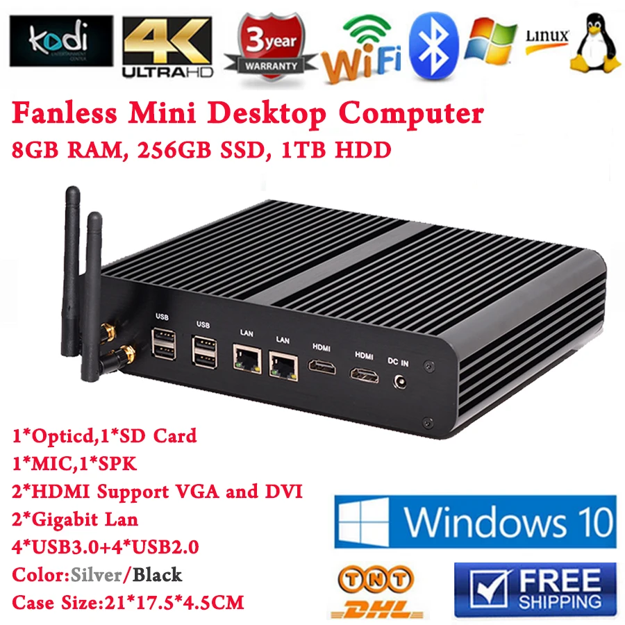 Core i7 5500u Iris 6100 PC 8GB RAM 256GB SSD 1TB HDD Mini PC Computer Desktop