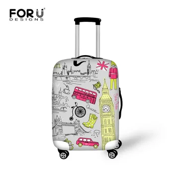 

British Style Print Travel Luggage Cover Suitcase Trolley Case Protective Covers Stretch Apply to 18 to 32 Inch Elastic Suitcase