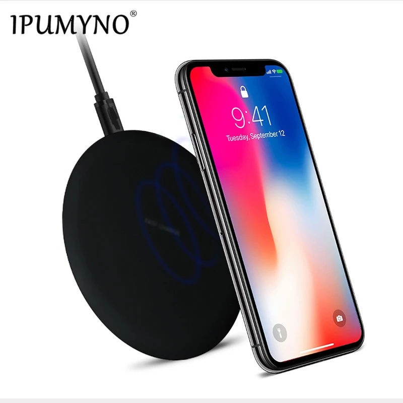 

IPUMYNO Qi Wireless Charger For Samsung Galaxy S8 S9 Fast Wireless Charging For iPhone 8 XR X Wireless Charger For Mobile Phone