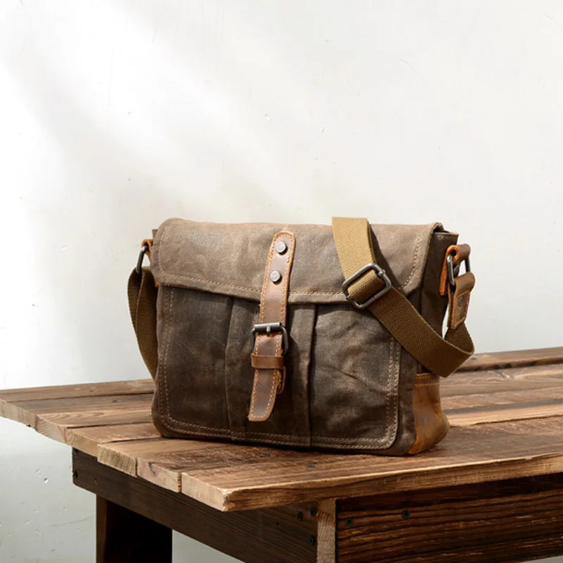 

Crossbody Men'S Shoulder Bag Waterproof Canvas Bag Men'S Casual Messenger Bag