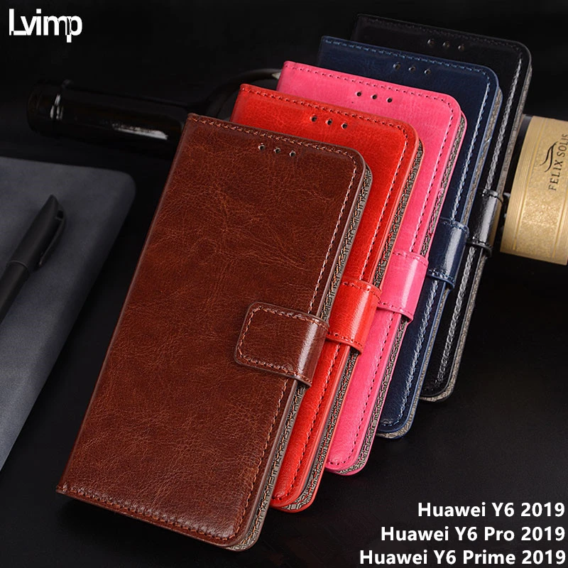 Чехол Кошелек для Huawei Y6 2019 флип кейс из искусственной кожи чехол Pro 2019/Y6 Prime с