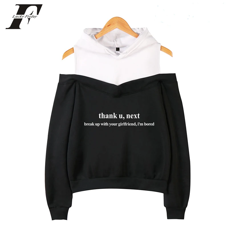 Ariana Grande print Off-Shoulder Hoodies Sweatshirts Women cotton long Sleeve oversized hoodies summer autumn sexy Hooded