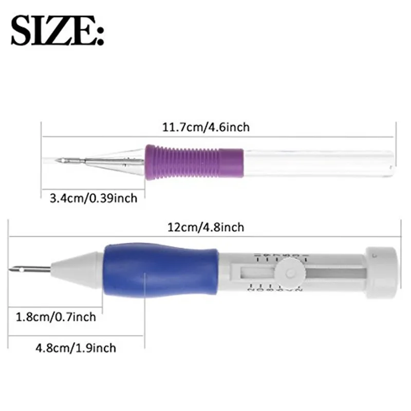 Magic Embroidery Stitching Punch Needles Pen Set Craft Tool for DIY Threaders Sewing Knitting Kit Embroidery Patterns with Case (11)