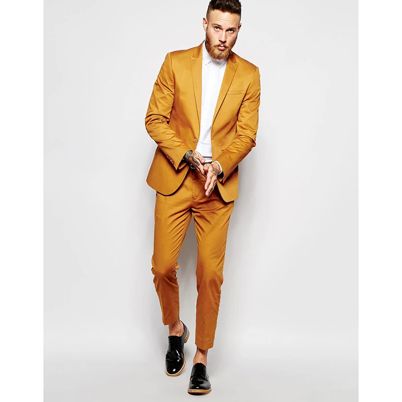 Brand-New-Groomsmen-Peak-Lapel-Groom-Tuxedos-Green-Teal-Yellow-Purple-Men-Suits-Wedding-