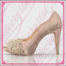 Aidocrystal women pumps wedding shoes Handmade lace white bridal shoes bridesmaid shoes banquet dress shoes