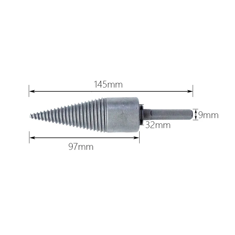 Дровяное сверло измельчитель деревянный разделительный инструмент разделительный конус дровяные разветвители дровяная машина дробилка дровяная дробилка - Цвет: Hex shank