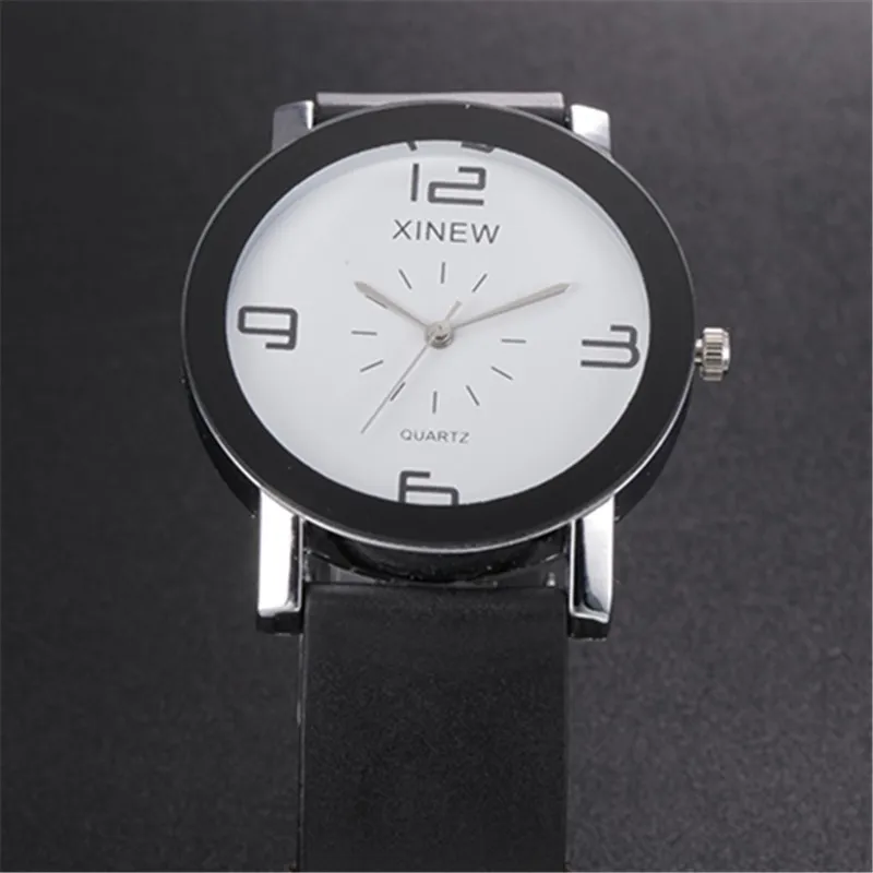 Chesp Часы модные резиновые кварцевые наручные часы мужские Для женщин простой черный, Белый цвет часы мужской подарки часы для мальчиков