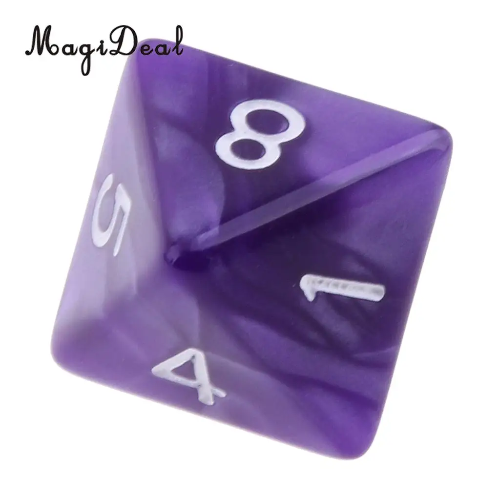 MagiDeal 10Pcs/Lot 8 Sided Acrylic Dice D8 Polyhedral Dice for Party Table Games Dungeons Dragons MTG RPG.Education School Apply