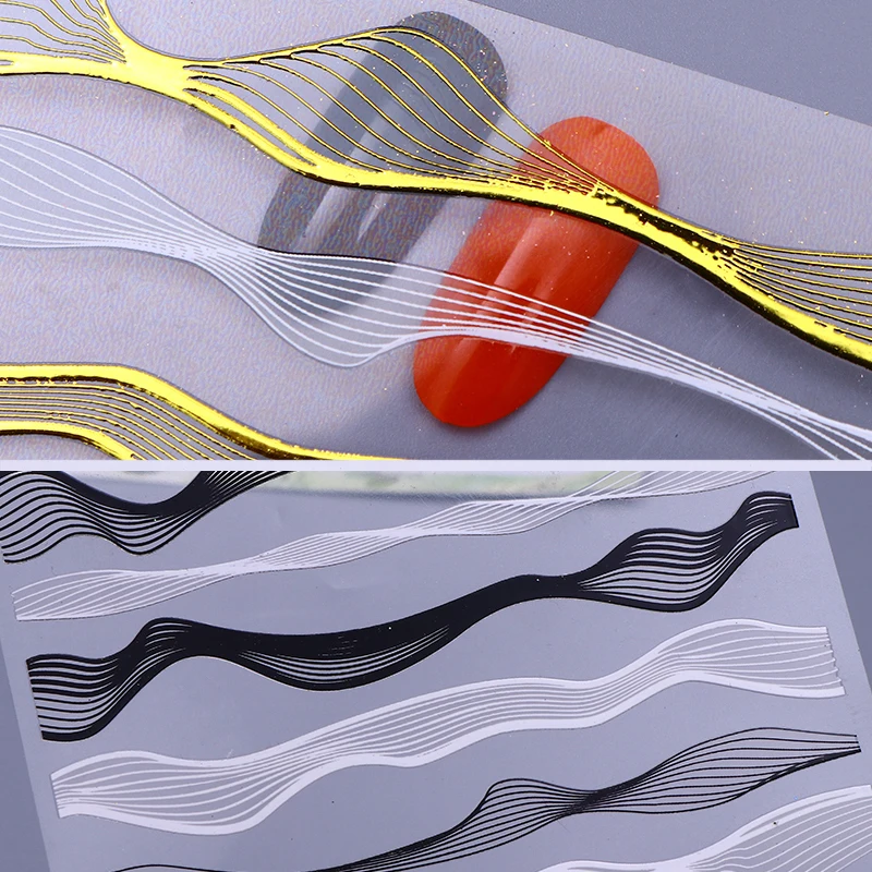 Исскуство ногати наклейки украшения для маникюра металлической полосой линия лента клейкая пленка передачи лазерный типа сделай себе сам дизайн 3D Советы Наклейка инструменты