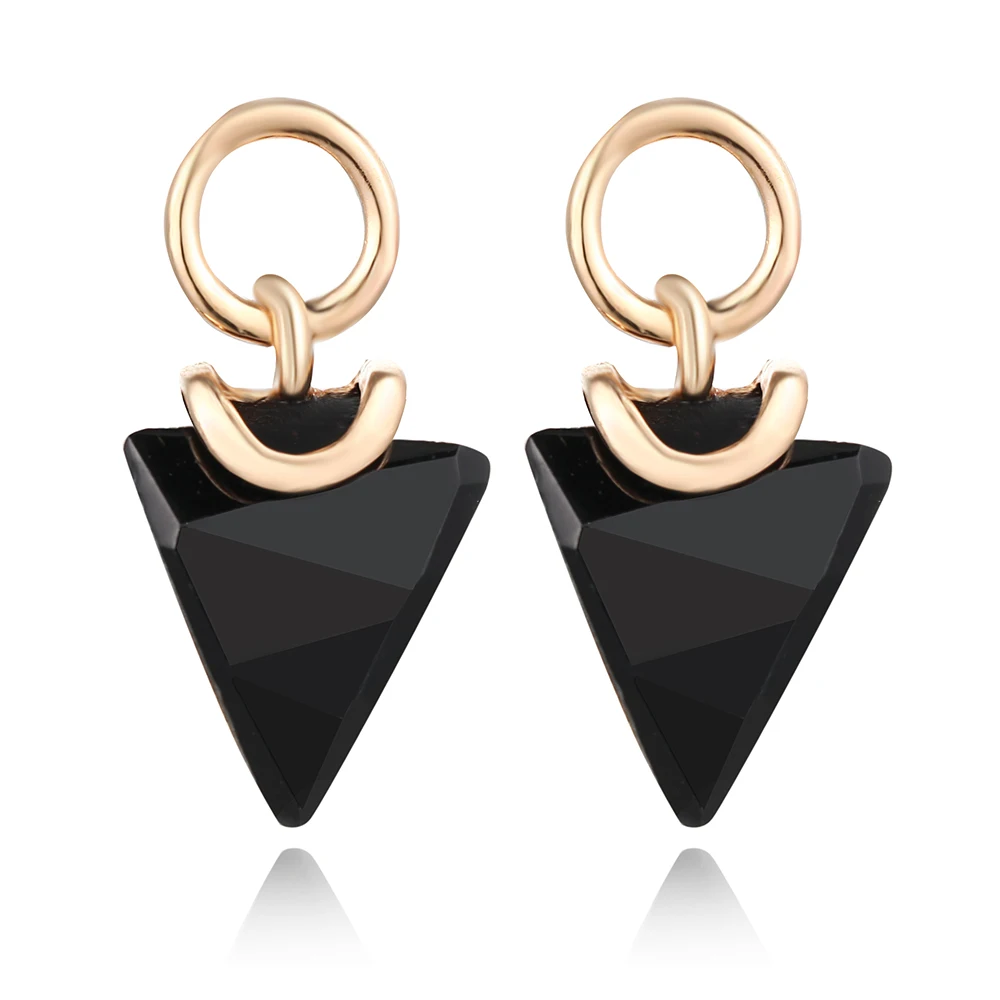 

Korean Popular Geometric Irregular Triangle Black Crystal Dangle Drop Earrings For Women Statement Earings Fashion Jewelry 2019