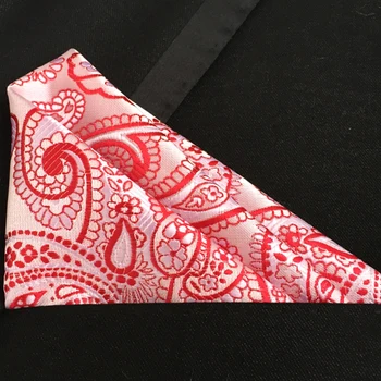 

Lingyao Top designer pocket square unique handmade pink paisley handkerchief
