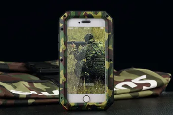 

New Camouflage Luxury Shockproof Waterproof Case For iPhone 5 5s Se Heavy Duty Armor Aluminum Metal Cover Gorilla Glass