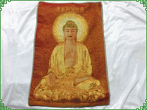 

The religious activities of Thangka embroidery namo Amitabha collection process