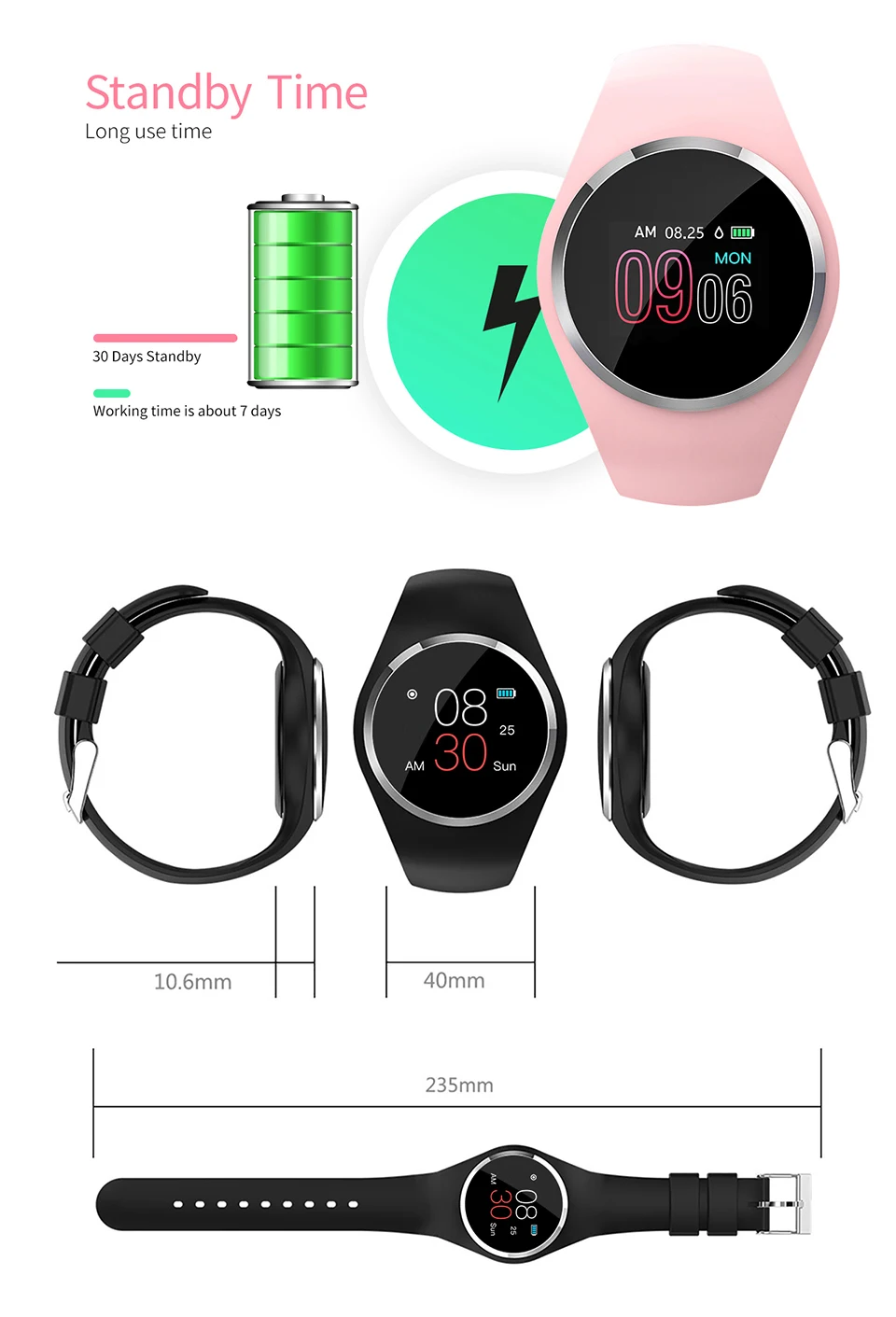 DIGOOR Smart watch women IP67 waterproof Activity tracker Fitness bracelet with Blood pressure Monitor Heart Rate tracker watch  (9)
