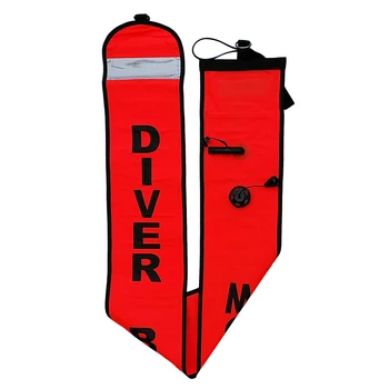 

152cm/5ft Long High Visibility Scuba Diving Diver Below Safety Sausage SMB Surface Marker Buoy Signal Tube & Reflective Tape