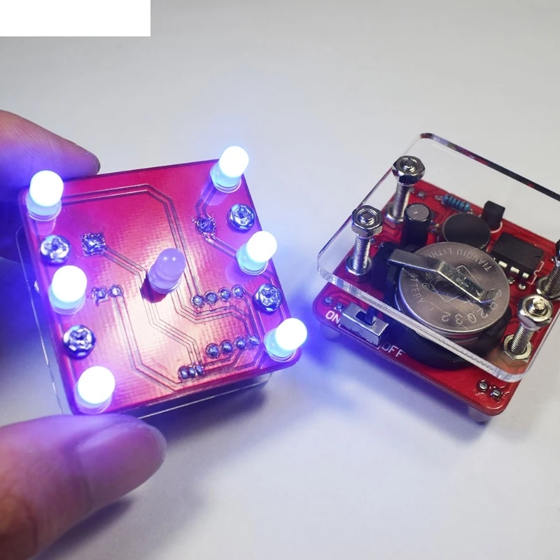 Свинг встряхивания светодиодный набор игральных костей с маленьким вибрационным двигателем Diy Электронные Наборы