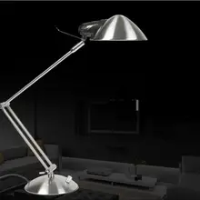 Стильный современный E27 металлического железа затемнения освещения лампы прикроватные черный/серебристый научно-исследовательских м лампы