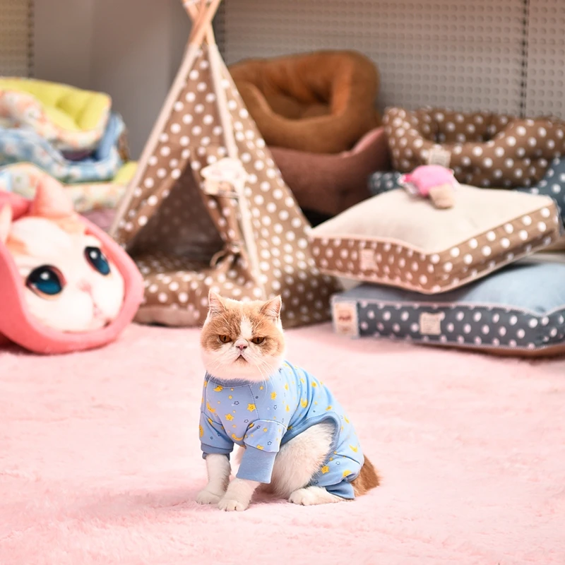 Собака Комбинезон розовый/синий одежда для собак Pet Одежда Прекрасный щенок носить собака костюм милый кот пижамы девушка S-XL