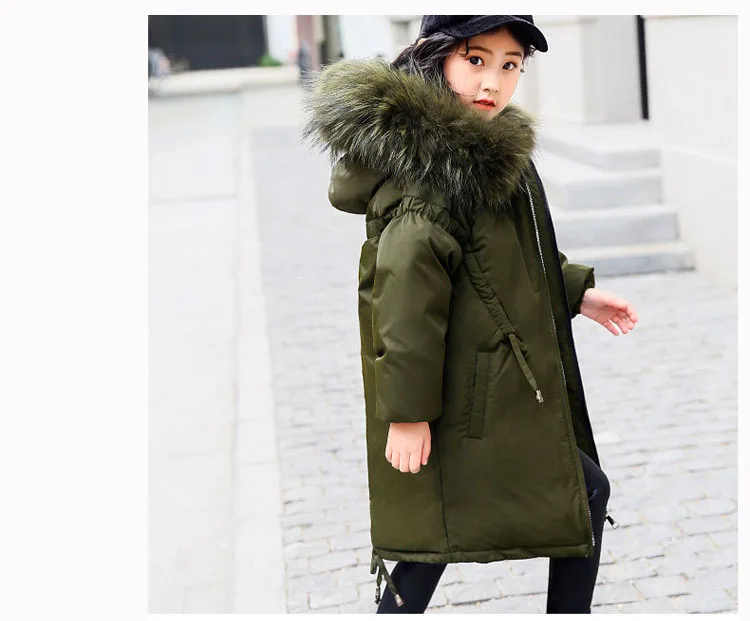 big winter jackets girls black green brown down children coats and jackets fur hooded long warm thick duck down kids outerwear 4 5 6 7 8 9 10 11 12 13 14 15 16 17 years little big girls winter jackets children girl winter coats  (10)